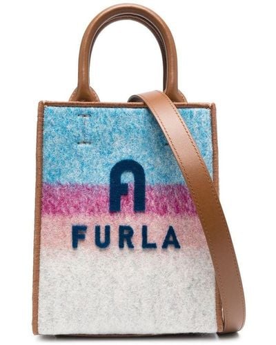 Furla Shopper mit Logo-Print - Blau