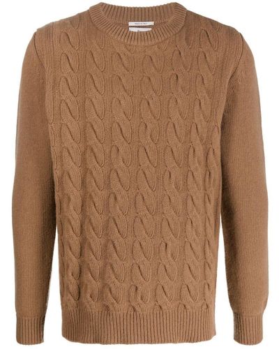 Woolrich Cable-knit Crew Neck Jumper - Brown