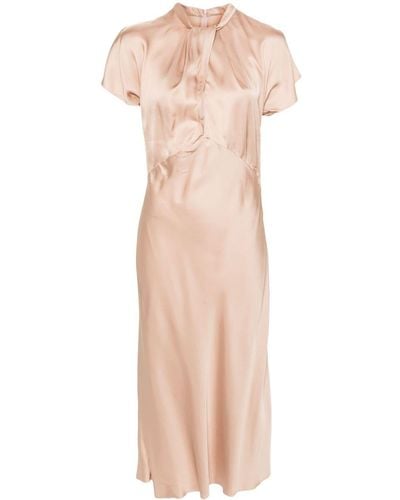N°21 Cut-out-detail Satin Midi Dress - Pink
