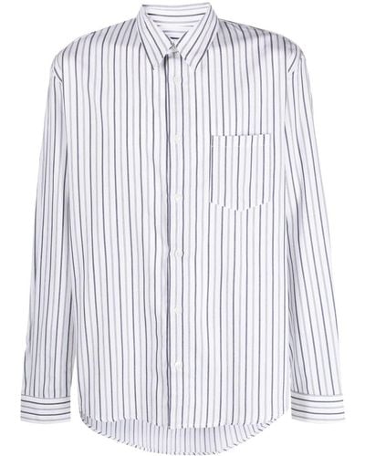 A.P.C. Stripe-print Long-sleeve Shirt - Blue