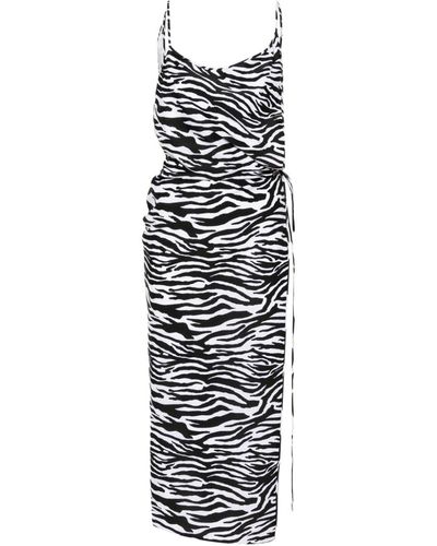 The Attico Zebra-print Beach Dress - White