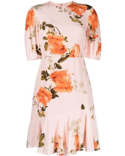 Erdem Mini-jurk Met Bloemenprint - Roze