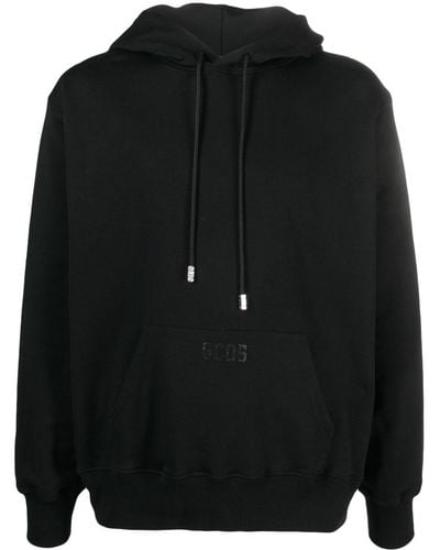 Gcds Hooded Sweatshirt With Drawstring And Logo Detail - Black