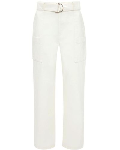 JW Anderson Wide-leg Cotton Cargo Trousers - White