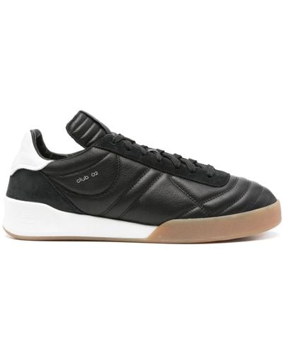 Courreges Club 02 Leather Trainers - Black