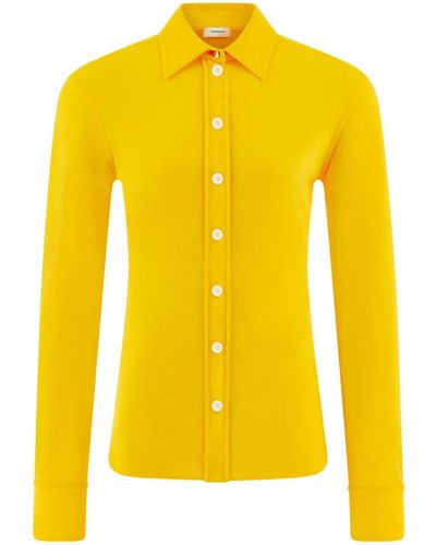 Ferragamo Long-sleeve Jersey Shirt - Yellow