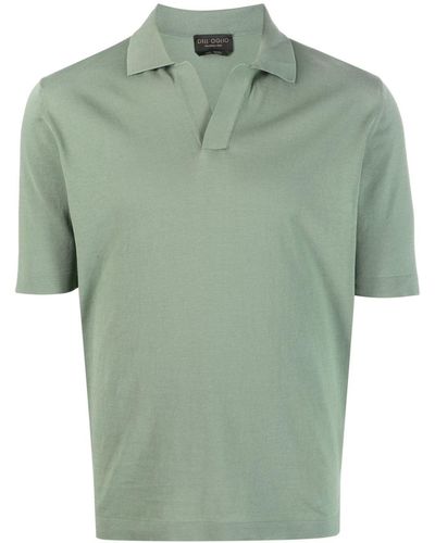 Dell'Oglio Open-placket Cotton Polo Shirt - Green