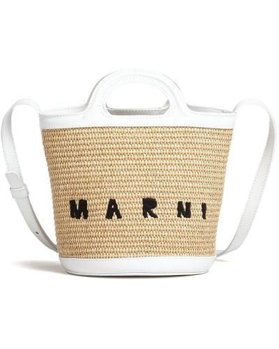 Marni Tropicalia Bucket-tas Met Geborduurd Logo - Naturel