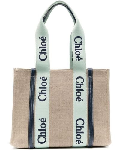Chloé Medium Woody Tote Bag - White