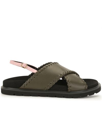 Reike Nen Leather Crossover Sandals - Multicolor