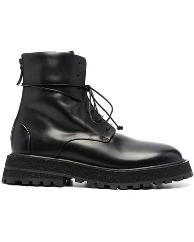 Marsèll Lace-up Ankle Leather Boots - Black