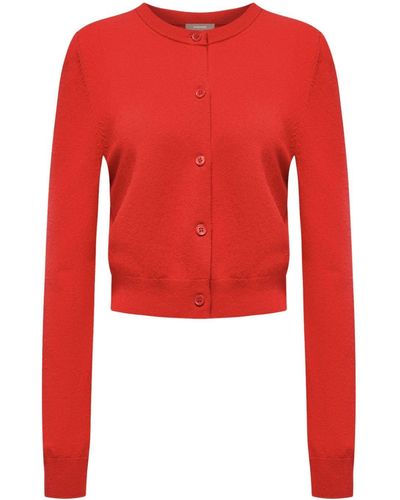 12 STOREEZ Round-neck Wool-cashmere Cardigan - Red