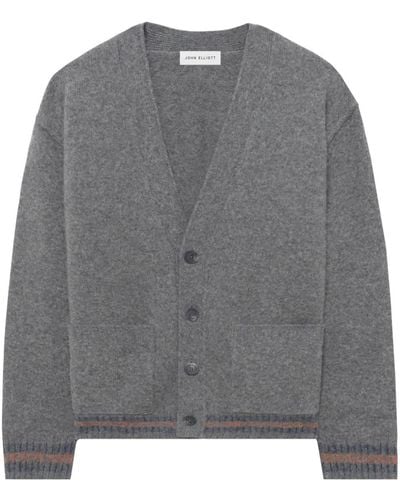 John Elliott Varsity Brushed-wool Cardigan - Gray