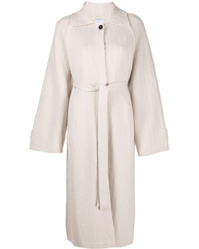 Barrie Balmacaan Cashmere Coat - White
