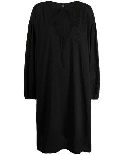 Y's Yohji Yamamoto Robe tunique à coupe mi-longue - Noir