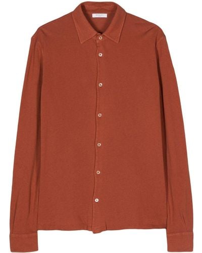 Boglioli Long-sleeves Piqué Shirt - Orange