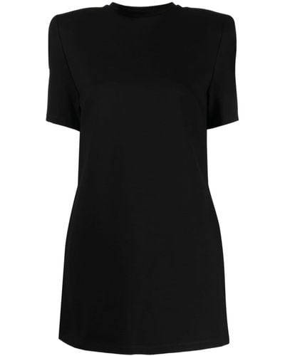 Area Crystal-embellished Slit T-shirt Dress - Black