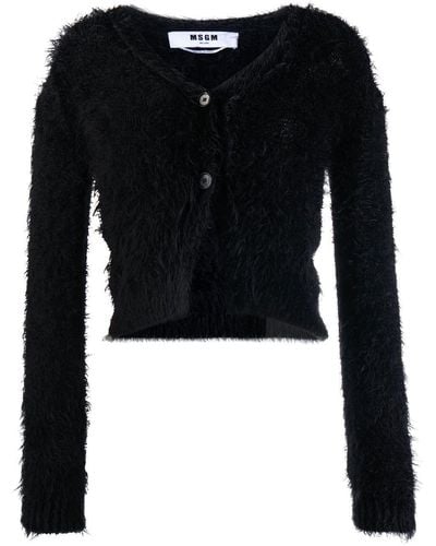 MSGM Long-sleeve Knitted Cardigan - Black