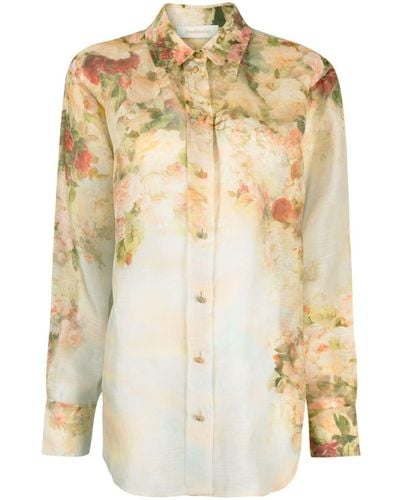 Zimmermann Luminosity Floral-print Shirt - Natural