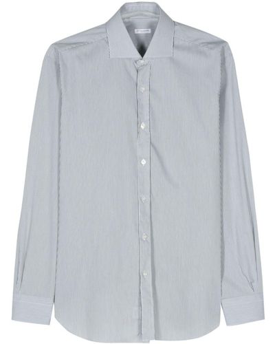 Barba Napoli Striped Cotton Shirt - ブルー