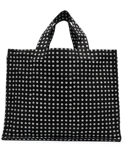 10 Corso Como Polka Dot Print Tote Bag - Black