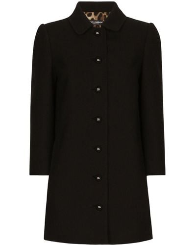 Dolce & Gabbana Cappotto corto in tela di lana - Nero
