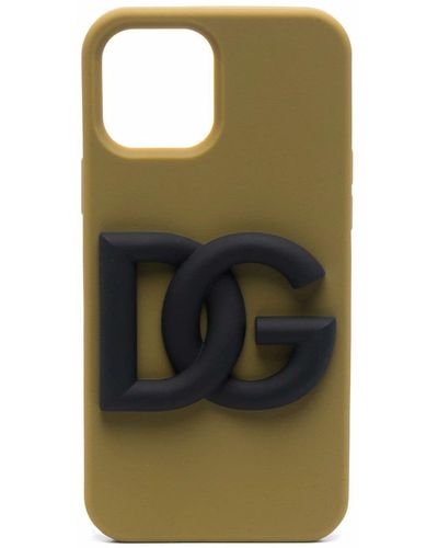 Dolce & Gabbana Iphone 12 Pro Max Hoesje Met Logo-reliëf - Groen