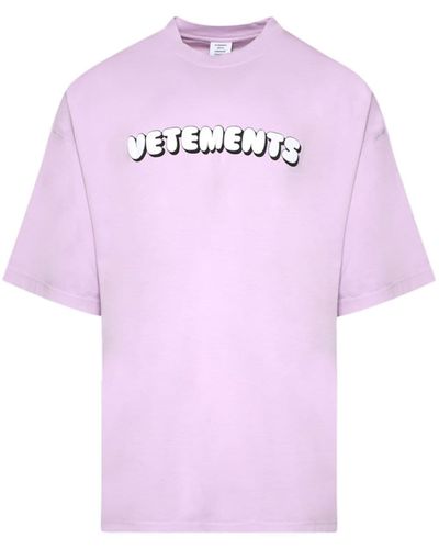 Vetements T-Shirt mit Logo-Print - Pink