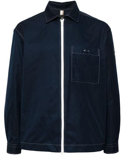 BOSS コントラストステッチ シャツジャケット - ブルー
