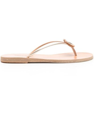 Ancient Greek Sandals Strovilos Leather Flip Flops - Pink