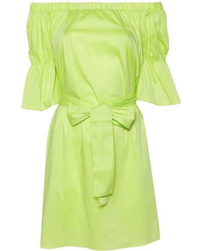 Liu Jo Off-shoulder Poplin Dress - Green