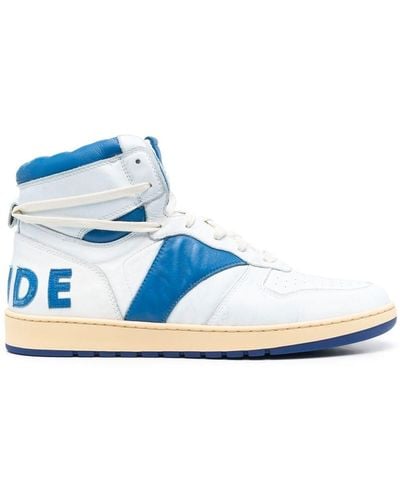 Rhude Rhecess-hi Leather Sneakers - Blue