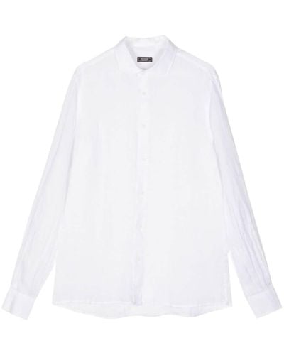 Peserico Langärmeliges Hemd aus Leinen - Weiß