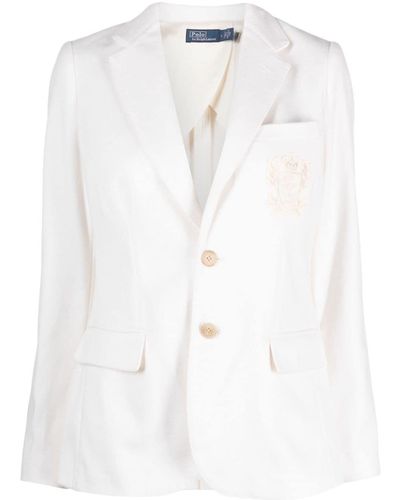 Polo Ralph Lauren Blazer con aplique del logo - Blanco
