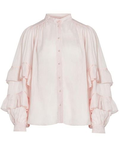 Aje. Faith Blouse Van Linnen-zijdemix - Roze