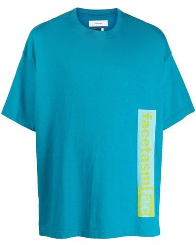 Facetasm T-Shirt mit Logo-Print - Blau