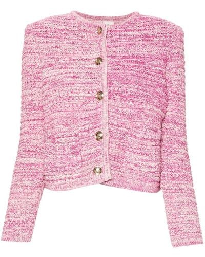 Ba&sh Cardigan chiné Guspa à coupe crop - Rose