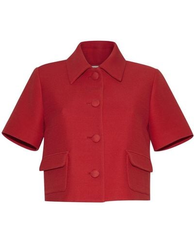 Adam Lippes Marseille Short-sleeve Wool Jacket - Red