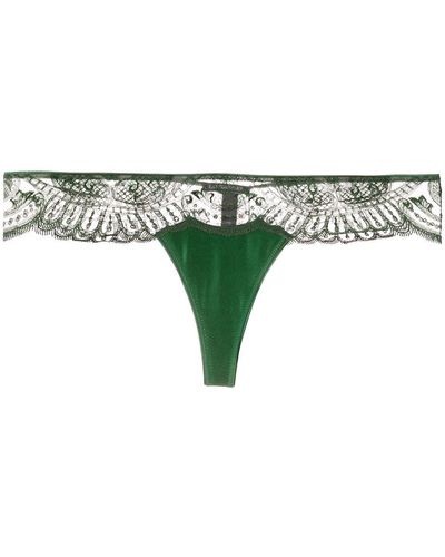 I.D Sarrieri Embroidered Tulle Thong - Green