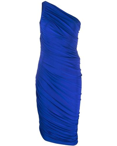 Norma Kamali Diana ワンショルダー ドレス - ブルー