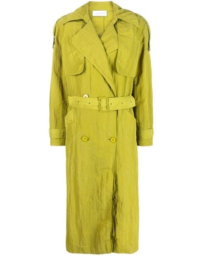 Christian Wijnants Jushu Belted Midi Trench Coat - Yellow