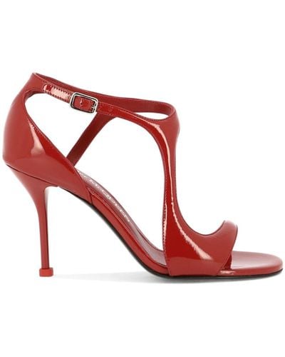 Alexander McQueen Patent-leather Sandals - Red