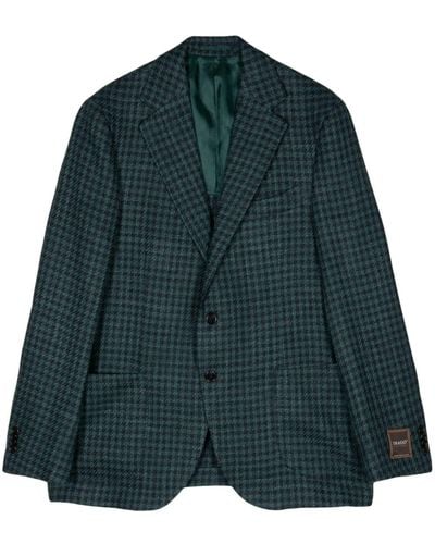 MAN ON THE BOON. Check-pattern Single-breasted Blazer - Green