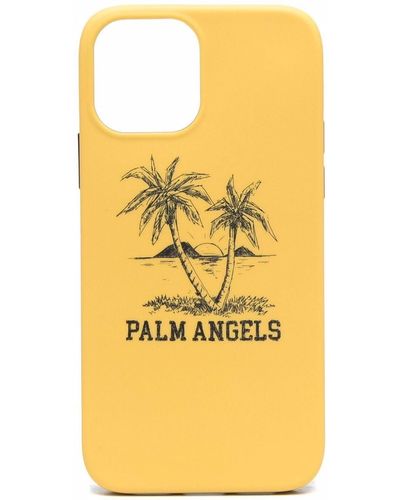 Palm Angels Iphone 12 Pro Hoesje Met Logoprint - Geel