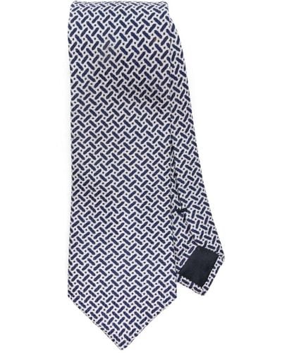 Giorgio Armani Krawatte mit grafischem Print - Blau
