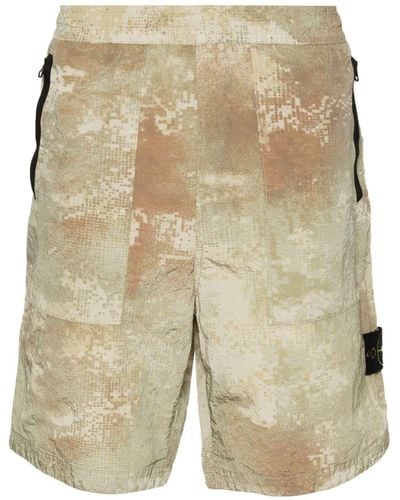 Stone Island Pantalones cortos de deporte con estampado abstracto - Neutro