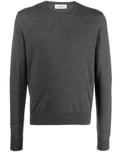 Lanvin Pull en laine mérinos à col rond - Gris