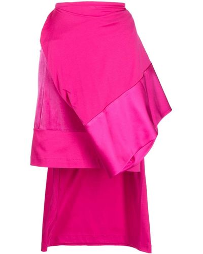 Undercover Asymmetric Midi Skirt - Pink