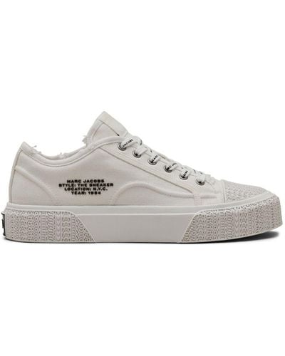 Marc Jacobs Distressed canvas sneakers - Weiß
