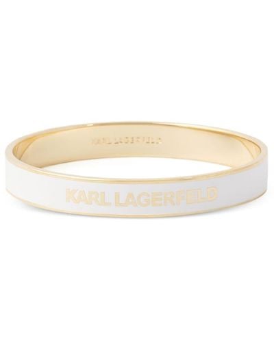 Karl Lagerfeld Essential Logo Bangle Bracelet - Natural